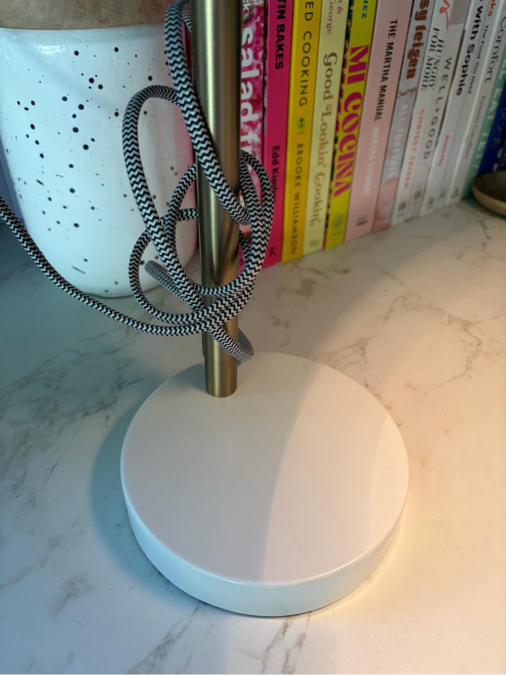 Modern Brass and White Adjustable Desk Lamp - Picture 3 of 4